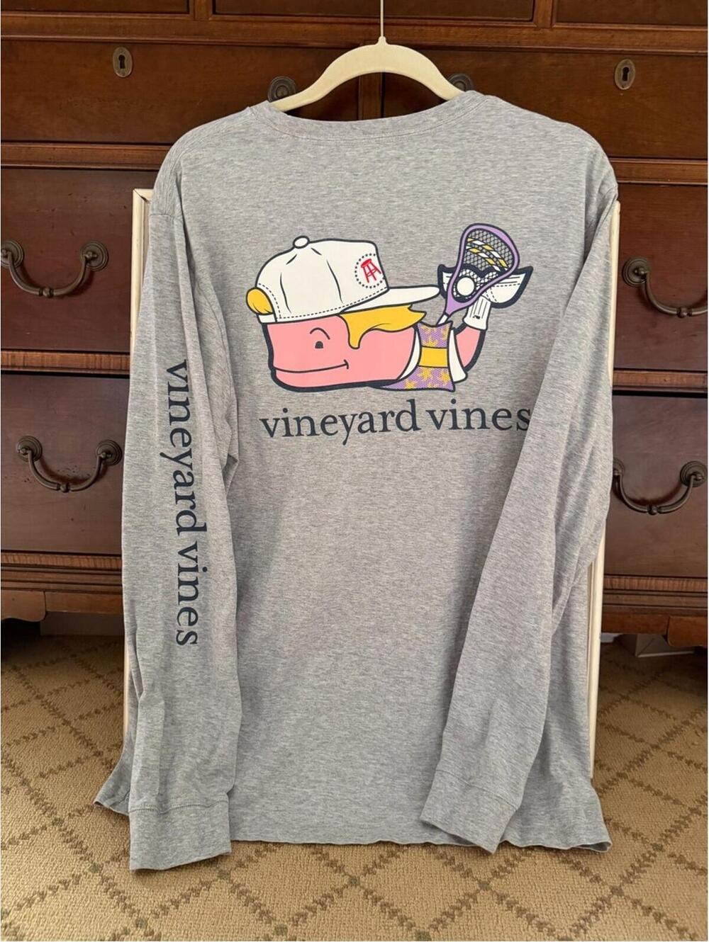 Vintage Vineyard Vines Barstool Sports Lacrosse Whale long sleeve T-shirt XL
